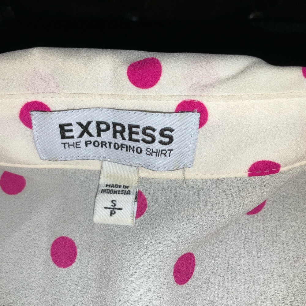 Express Cream Portofino Button Down Shirt with Notched Collar - Picture 4 of 11